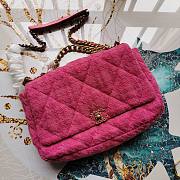 Chanel | 19  Flap Bag Quilted Tweed Pink - 36cm - 4