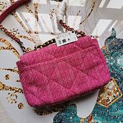 Chanel | 19  Flap Bag Quilted Tweed Pink - 30cm - 2