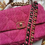 Chanel | 19  Flap Bag Quilted Tweed Pink - 30cm - 4