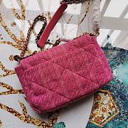 Chanel |19  Flap Bag Quilted Tweed Pink - 26cm - 3