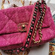 Chanel |19  Flap Bag Quilted Tweed Pink - 26cm - 2