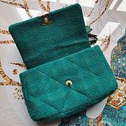 Chanel | Flap Bag Quilted Tweed Green - 30cm - 3