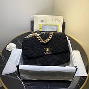 Chanel | 19 Flap Bag Black Metallic Tweed Quilted - 26x18x9cm - 1