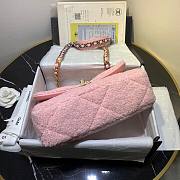 Chanel | 19 Flap Bag Pink Metallic Tweed Quilted - 26x18x9cm - 4