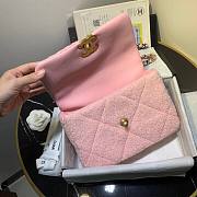 Chanel | 19 Flap Bag Pink Metallic Tweed Quilted - 26x18x9cm - 5
