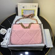 Chanel | 19 Flap Bag Pink Metallic Tweed Quilted - 26x18x9cm - 2