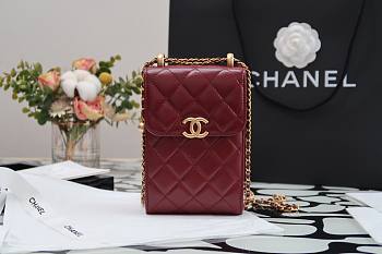 CHANEL | Clutch With Chain Red - AP2291 - 15.3 × 10.5 × 6.5 cm