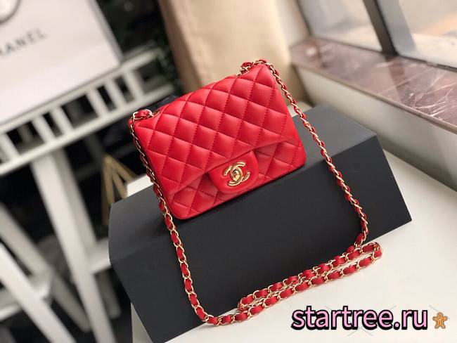 CHANEL | Mini Flap Bag Red Lambskin - A35200 - 17cm - 1