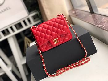 CHANEL | Mini Flap Bag Red Lambskin - A35200 - 17cm