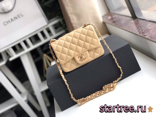 CHANEL | Mini Flap Bag Beige Lambskin- A35200 - 17cm - 1