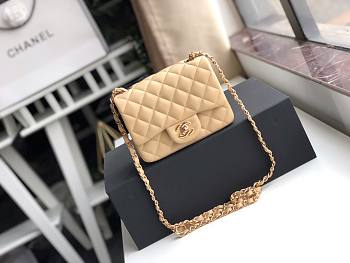 CHANEL | Mini Flap Bag Beige Lambskin- A35200 - 17cm