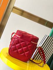 YSL | 80's Vanity Bag In Red Carré-Quilted Grain- 649779 - 14.5x16.5x9cm - 4