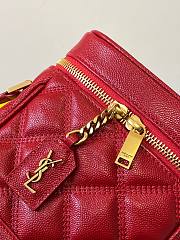 YSL | 80's Vanity Bag In Red Carré-Quilted Grain- 649779 - 14.5x16.5x9cm - 2