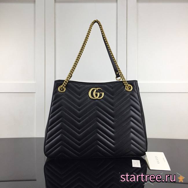 GUCCI | GG Marmont Matelassé Shoulder Bag Black- 453569 - 36x27x14cm - 1