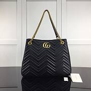 GUCCI | GG Marmont Matelassé Shoulder Bag Black- 453569 - 36x27x14cm - 1