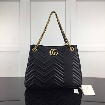 GUCCI | GG Marmont Matelassé Shoulder Bag Black- 453569 - 36x27x14cm