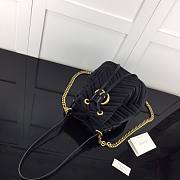 GUCCI | GG Marmont Quilted Velvet Bucket Black Bag - 525081 - 21x22x11cm - 2