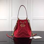 GUCCI | GG Marmont Quilted Velvet Bucket Red Bag - 525081 - 21x22x11cm - 1