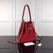 GUCCI | GG Marmont Quilted Velvet Bucket Red Bag - 525081 - 21x22x11cm - 2