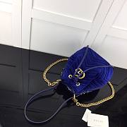 GUCCI | GG Marmont Quilted Velvet Bucket Blue Bag - 525081 - 21x22x11cm - 5