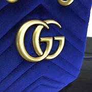 GUCCI | GG Marmont Quilted Velvet Bucket Blue Bag - 525081 - 21x22x11cm - 6