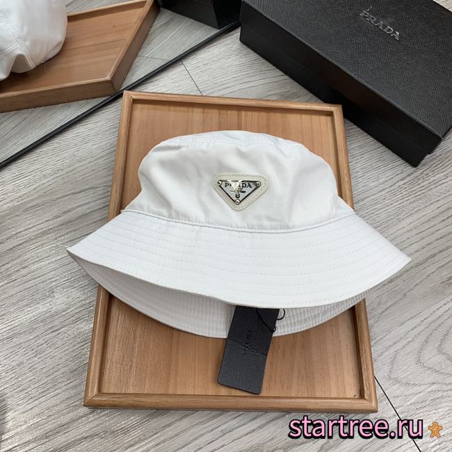 PRADA | Re-Nylon Bucket White Hat - 1