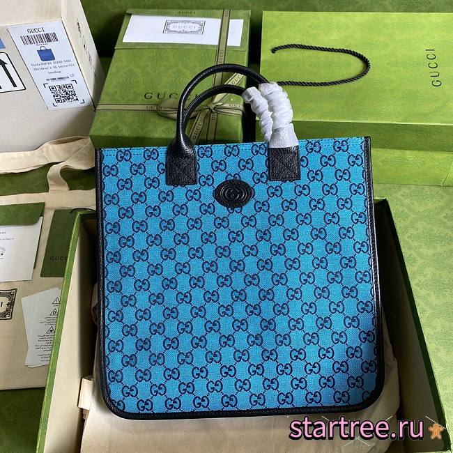 GUCCI | Children's GG Blue Tote Bag - 550763 - 33.5x31.5x7.5cm - 1