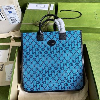 GUCCI | Children's GG Blue Tote Bag - 550763 - 33.5x31.5x7.5cm