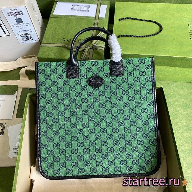 GUCCI | Children's GG Green Tote Bag - 550763 - 33.5x31.5x7.5cm - 1