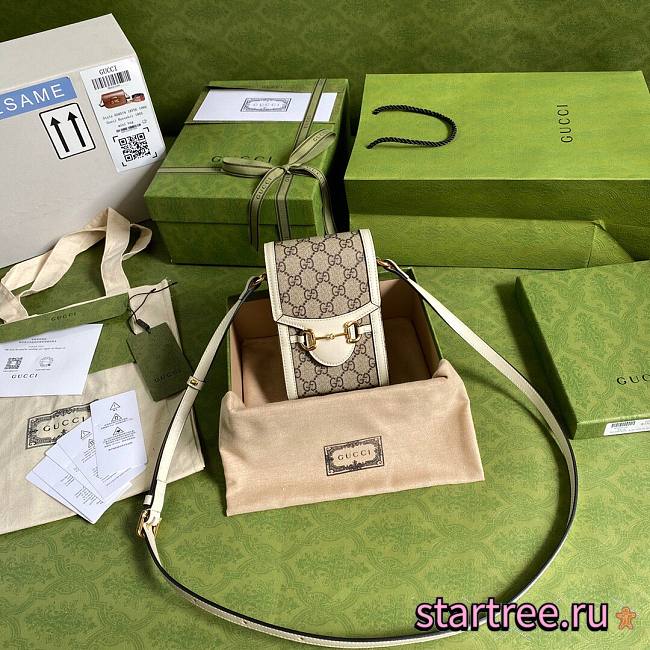 GUCCI | Horsebit 1955 Mini White Bag - 625615 - 11.5x17x4cm - 1