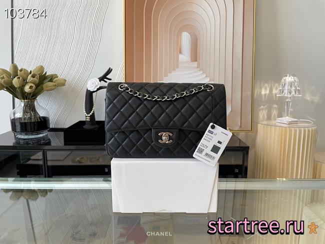 CHANEL | Classic Flap bag Caviar Silver Metal Black - A01113 - 25cm - 1