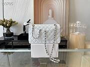 CHANEL | Small Classic Handbag Silver Metal White - A01113 - 25.5cm - 4