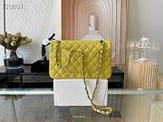 CHANEL | Small Classic Handbag Silver Metal Yellow- A01113 - 25.5cm - 3