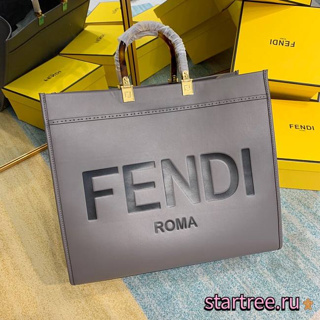 FENDI | Medium Tote Bag Sunshine Shopper Grey - 8BH386 - 35x17x31cm  - 1