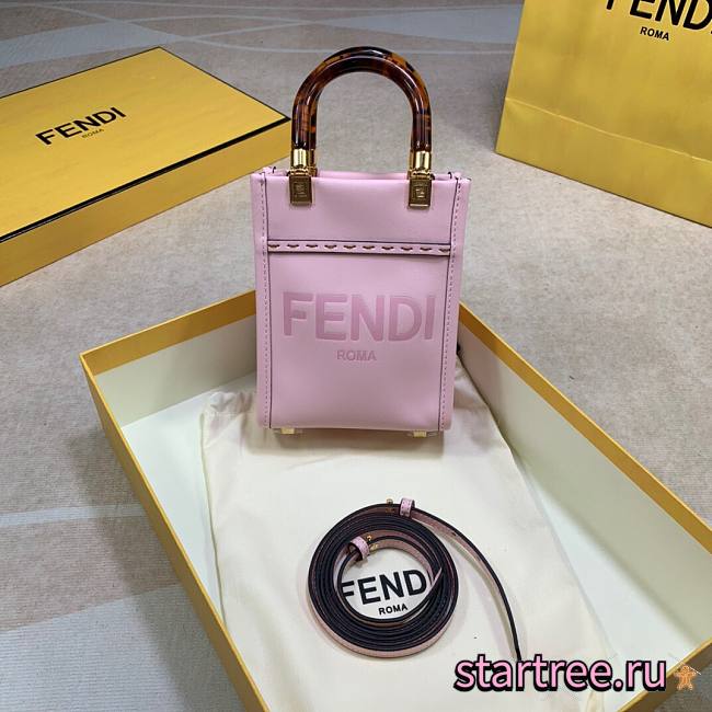 Fendi | Mini Pink Sunshine Shopper Bag - 8BS051 - 13x18x6.5cm - 1