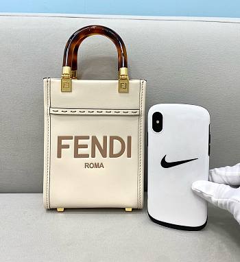 Fendi | Mini White Sunshine Shopper Bag - 8BS051 - 13x18x6cm