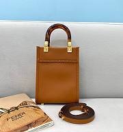 Fendi | Mini Brown Sunshine Shopper Bag - 8BS051 - 13x18x6cm - 6