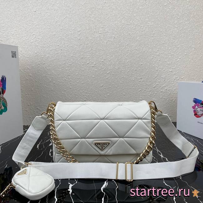 PRADA | White System nappa leather patchwork bag - 1BD291 - 28x18x7.5cm - 1
