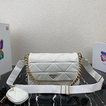PRADA | White System nappa leather patchwork bag - 1BD291 - 28x18x7.5cm