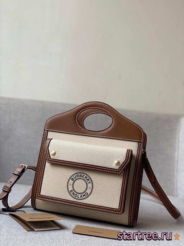 BURBERRY | Mini Brown Logo Pocket Bag - 23x7x18cm - 1