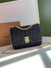 BURBERRY | Medium Quilted Monogram Lambskin TB Black Bag - 25.5x6.5x18.5cm - 1