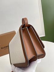 BURBERRY | Small Two-tone Canvas and Leather TB Bag - 21 x 16 x 6cm - 4