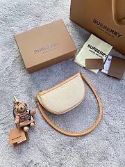 BURBERRY | Embossed Logo Canvas and Leather Olympia Pouch - 21 x 4 x 12.2 cm - 6