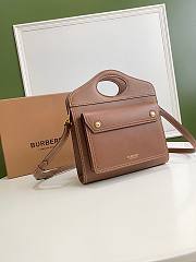 BURBERRY | Mini Topstitched Leather Pocket Bag - 23 x 6 x 26.5cm - 6