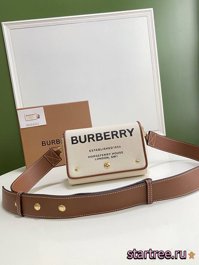 BURBERRY | Small Horseferry Print Cotton Canvas Crossbody Bag - 18 x 8 x 12cm - 1