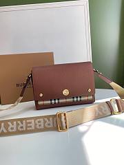 BURBERRY | Leather and Vintage Check Note Crossbody Bag - 25 x 8.5 x 18cm - 1