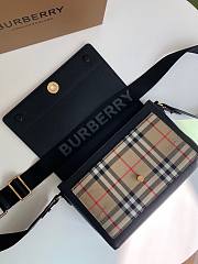 BURBERRY | Black Leather and Vintage Check Note Crossbody Bag - 25 x 8.5 x 18cm - 4