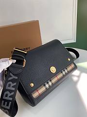 BURBERRY | Black Leather and Vintage Check Note Crossbody Bag - 25 x 8.5 x 18cm - 3