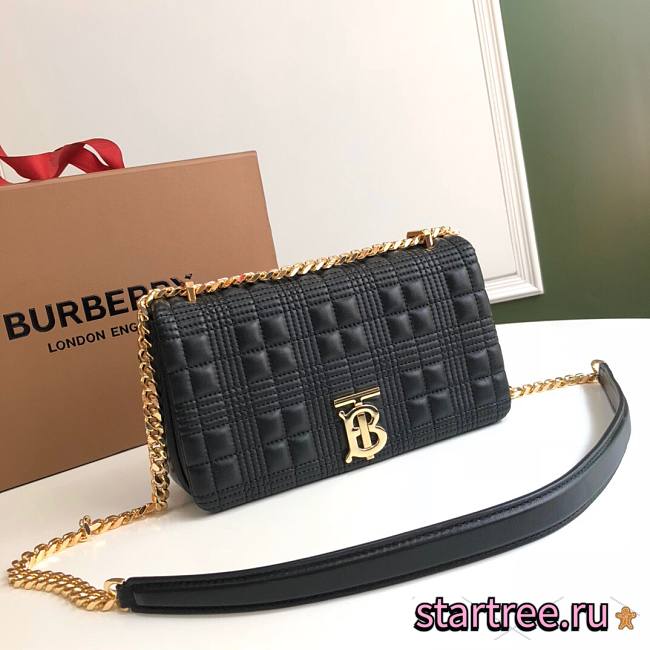 BURBERRY | Small Black Quilted Lambskin Lola Bag - 23 x 13 x 6cm - 1