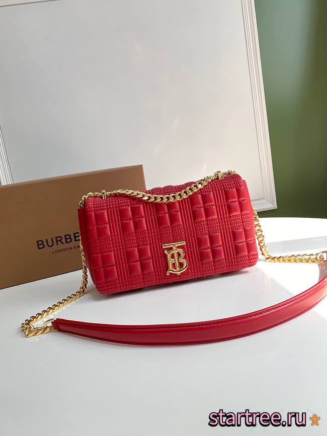 BURBERRY | Small Red Quilted Lambskin Lola Bag - 23 x 13 x 6cm - 1